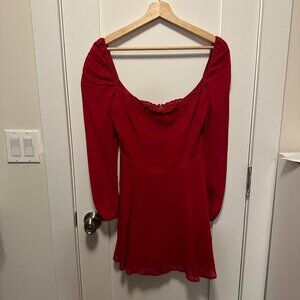 Reformation Red Mini Dress long sleeve size 4